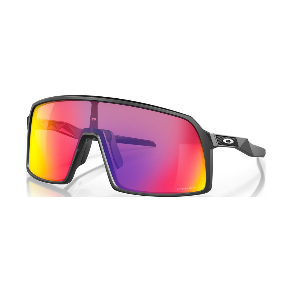 Oakley Sutro in Prizm Road with matte black frame, three-quarter view
