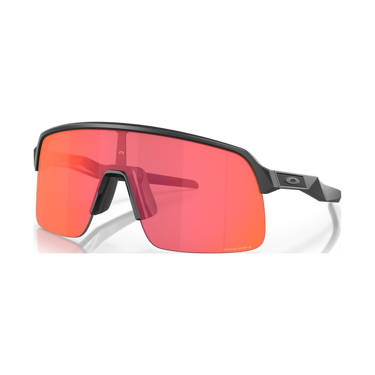 Oakley Sutro Lite in Prizm Trail Torch with matte carbon frame, three-quarter view