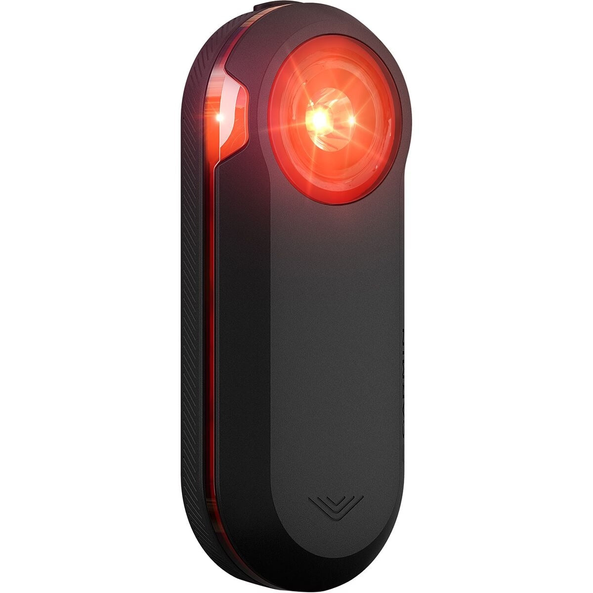 Garmin Varia RTL515 rearview radar with tail light, angled view with the light lit