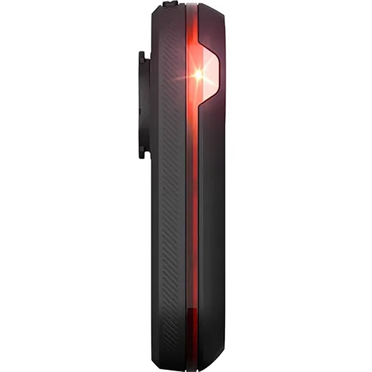 Garmin Varia RTL515 side profile showing the slim vertical body and light strip